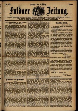 Ausgabe vom Freitag, den 09. März 1888.