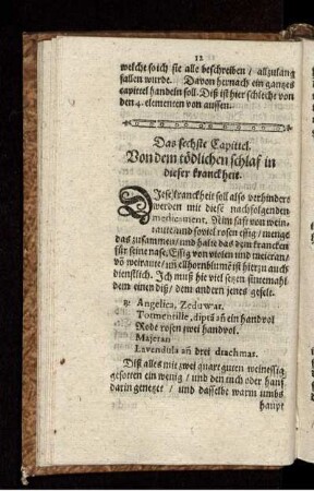 Das sechste Capittel. Von dem tödlichen schlaf in dieser kranckheit