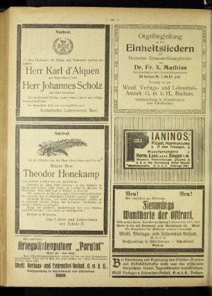 Nachruf : [Herr Karl d'Alguen] ; [Herr Johannes Scholz]