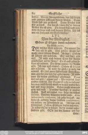LVI. Von der Mitldigkeit. Geben ist seliger denn nehmen. Ap. Gesch. 20, 35.