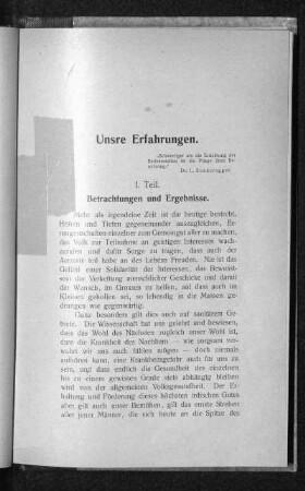 Unsre Erfahrungen