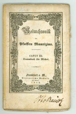 Reimchronik des Paffen Maurizius