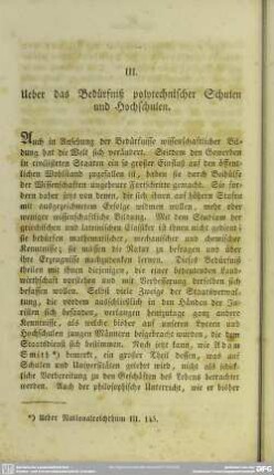 Ueber das Bedürfniss polytechnischer Schulen und Hochschulen