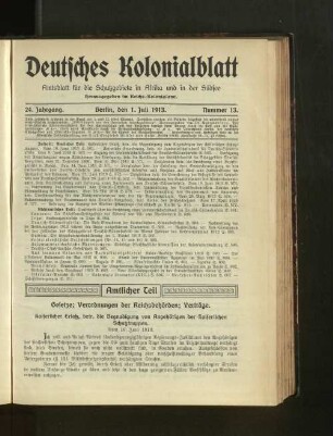 Nummer 13, 1. Juli 1913