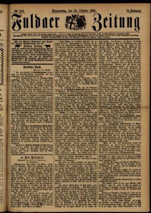Ausgabe vom Donnerstag, den 22. Oktober 1891.