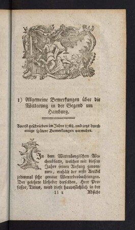 527-556, 1) Allgemeine Bemerkungen über die Witterung in der Gegend um Hamburg