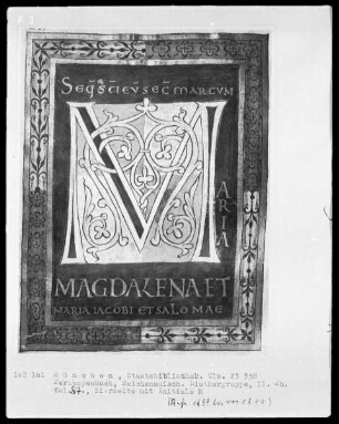 Perikopenbuch — Zierseite mit Initiale M, Folio 87