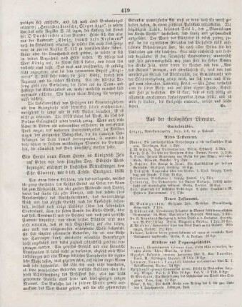 419-420 Aus der theologische Literatur