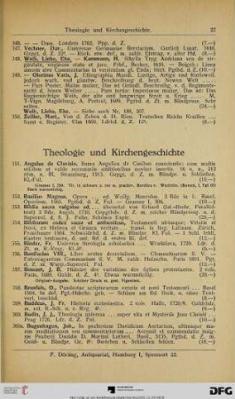 Theologie und Kirchengeschichte (Nr. 351-401)