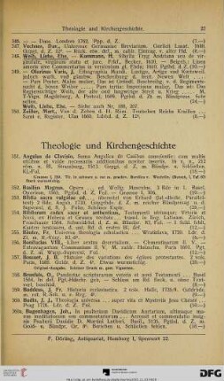 Theologie und Kirchengeschichte (Nr. 351-401)