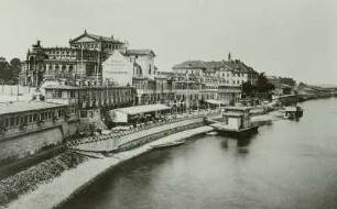 Theaterplatz : Dresden, Elbansicht von Helbigs Etablissement am Theaterplatz