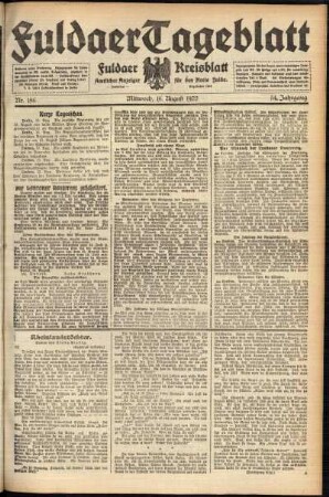 Ausgabe vom Mittwoch, den 16. August 1922.