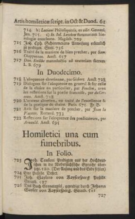 Homiletica una cum funebris