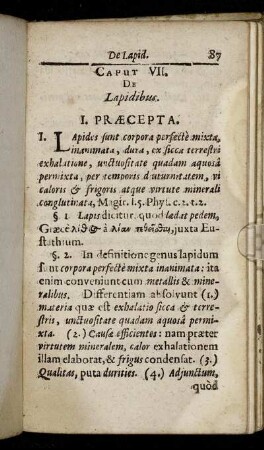 Caput VII. De Lapidibus.