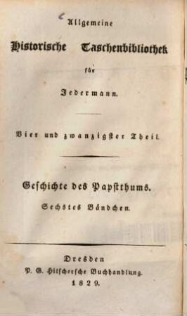 Geschichte des Papstthums, Bdch. 6