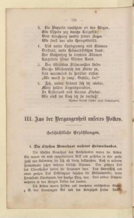 III. Aus der Vergangenheit unseres Volkes. Geschichtliche Erzählungen