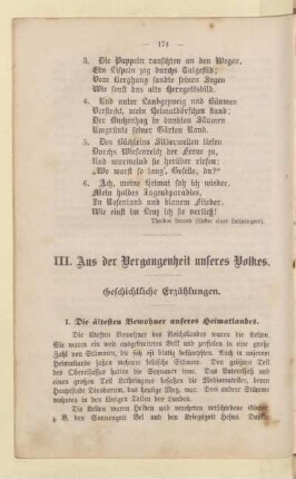 III. Aus der Vergangenheit unseres Volkes. Geschichtliche Erzählungen
