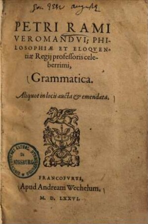 Grammatica : Aliquot in locis aucta & emendata