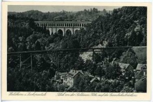 Waldheim. Eisenbahnbrücken - Blick von der Goldenen Höhe