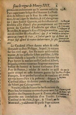 L' histoire de la paix sous le regne de Henry IV. 1598