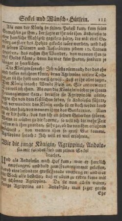 Wie die junge Königin, Agrippina, Andolosia ... um seinen Seckel brachte.