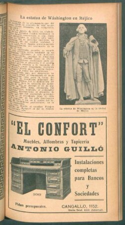 La estatua de Wáshington en Méjico