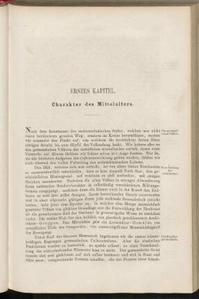 Erstes Kapitel. Charakter des Mittelalters.