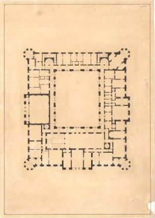 Gärtner, Friedrich von; München; Wittelsbacherpalast - Grundriss
