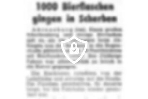 1000 Bierflaschen gingen in Scherben