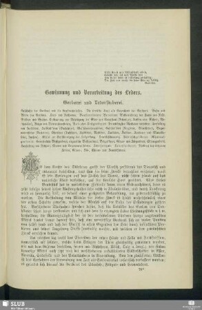 Gewinnung und Verarbeitung des Leders