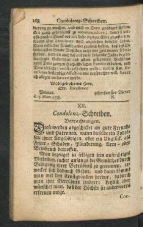 XII. Condolenz-Schreiben