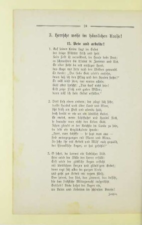 3. Herrsche weise im häuslichen Kreise!