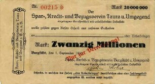 Gutschein - 20 Mill.Mark