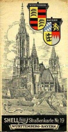 Shell-Straßenkarte Württemberg-Bayern