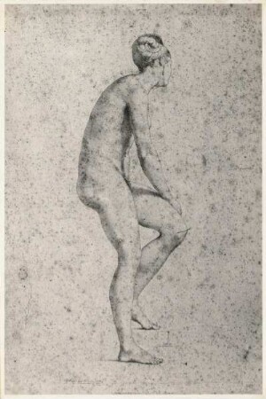 Weiblicher Akt von der Seite : Weiblicher Akt von der Seite. Zeichnung (1828; C. E. Stölzel)