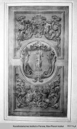 Galerie berühmter Mitglieder der Familie Della Gherardesca : Tugendallegorien : Justitia, Ornamentfeld