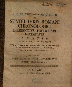 De studii iuris Romani chronologici diligentius excolendi necessitate