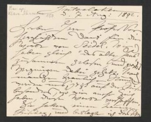 Brief an Wilhelm Engelmann : 07.08.1892