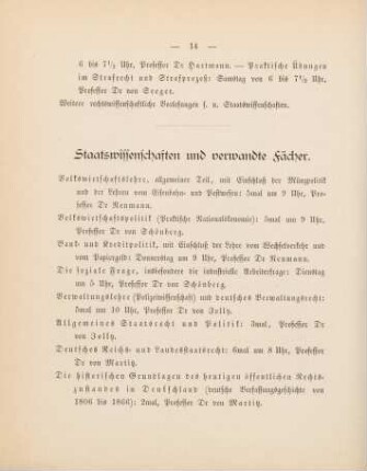 14-15, Staatswissenschaften und verwandte Fächer