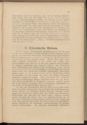II. Chemische Beizen.