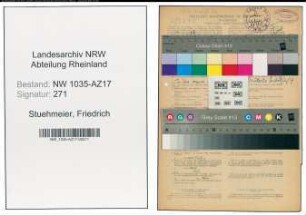 Entnazifizierung Friedrich Stuehmeier , geb. 11.01.1910 (Ingenieur)