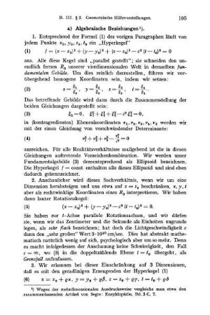 a) Algebraische Beziehungen.
