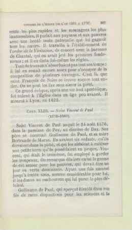 Chap. XLIII. - Saint Vincent de Paul (1576 - 1660)