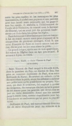 Chap. XLIII. - Saint Vincent de Paul (1576 - 1660)