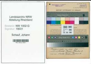 Entnazifizierung Johann Schauf, geb. 09.02.1894 (Gastwirt)