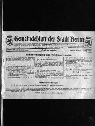 Sonderausgabe, 29. März 1924