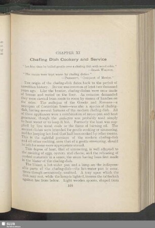 Chapter XI. Chafing Dish Cookery and Service