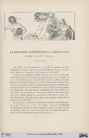 3. Pér. 14.1895: La propriété artistique et la contrefaçon d'après d'anciens exemples