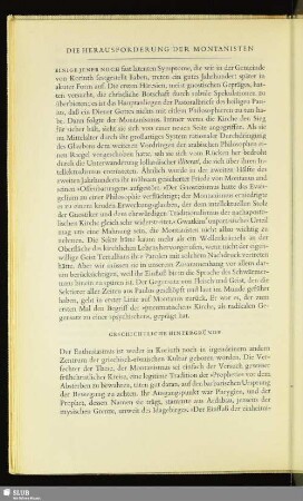 Die Herausforderung Der Montanisten