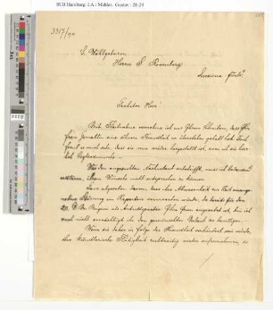 Brief an Siegfried Rosenberg